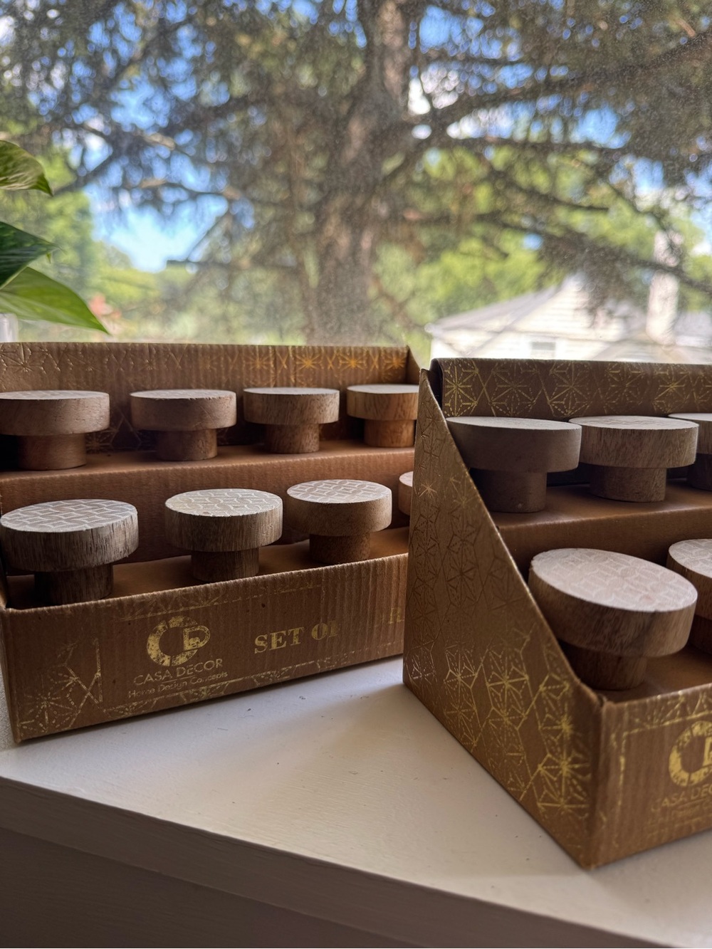 Boho Decor Wood Cabinet Knobs - Natural Brown (Set)